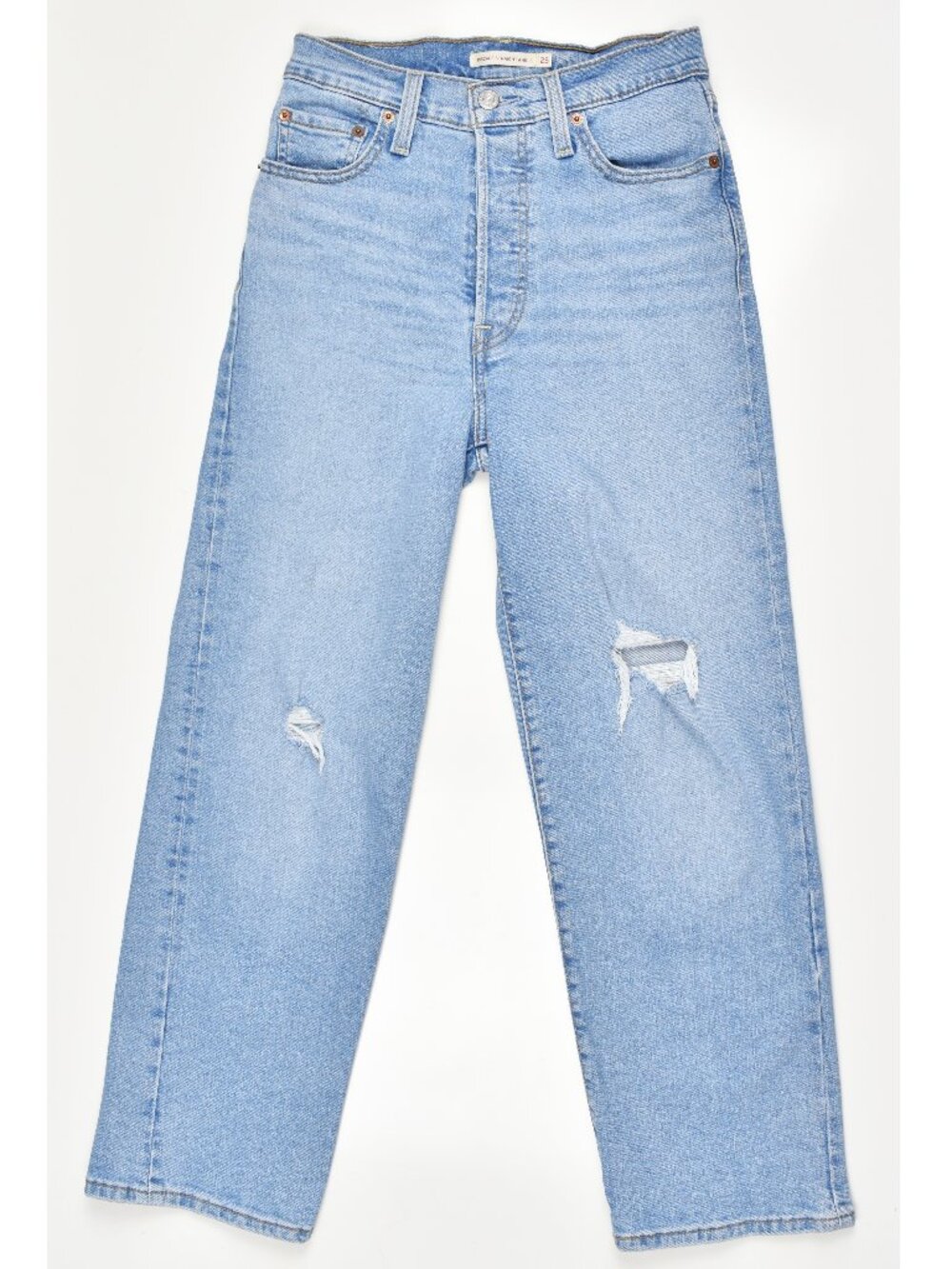 Levi's Ribcage Straight Ankle Distressed Jeans - 25 - Picture 1 of 7
